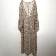 イーハイフンワールドギャラリー　ワンピース　羽織　ベージュ　花柄　シアー