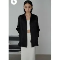 huitrox tailored satin jacket BLACK