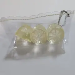 PunipuniShopクリアフルーツ 3連バッグチャーム シリコン製スクイーズ