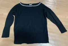 DRESSTERIOR ドレステリア　ビジュー付き黒長袖ニット