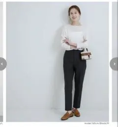 3Dストレッチハイウエストパンツ　ブラックLサイズ