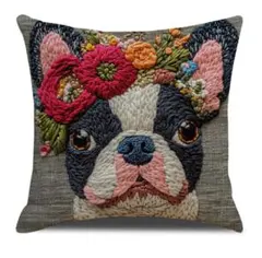 【未使用】フレンチブルドッグ　クッションカバー　プリント　45×45