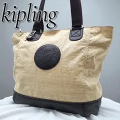 美品✨キプリング　トートバッグ ハンド　チャーム付き モンキー A4 ロゴ