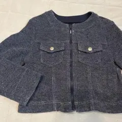 組曲ネイビー ジップアップジャケット　100-110cm