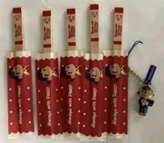未使用　不二家 ペコちゃん 浴衣 キーホルダー&昭和レトロペコちゃん　割り箸のサムネイル