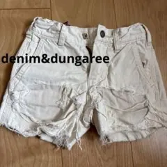 denimdungaree デニム&ダンガリー ダメージ加工ハーフパンツ 110