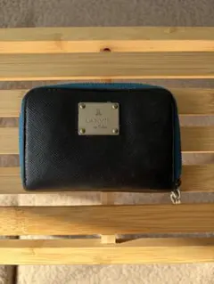LANVIN en Bleu カードケース レザー ブラック×ブルー