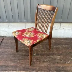 B4① 昭和レトロ アイエフ家具 木製 花柄ダイニングチェア ビンテージ 古家具 B4① 昭和レトロ アイエフ家具 木製 花柄ダイニングチェア ビンテージ