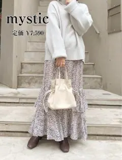 mystic　美品　LEOドットティアードスカート　完売商品　裾ティアード切替