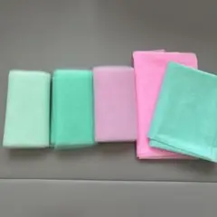 チュール生地　5枚セット ミントグリーン ピンク