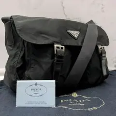 ✨Gカード付き超美品✨プラダ　90sショルダーバッグ　ダブルポケット　ブラック