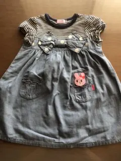 ミキハウス　ホットビスケッツ　ワンピース　90 半袖　夏　チュニック　リボン