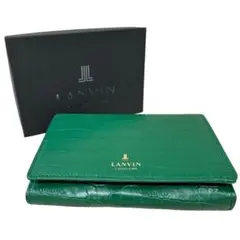 【新品】LANVIN ランバン 二つ折り 財布 グリーン ラメールパース 本革のサムネイル