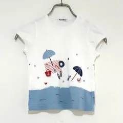 n1656 【ファミリア】キッズ 半袖 Tシャツ サマーマリン 海 110cm