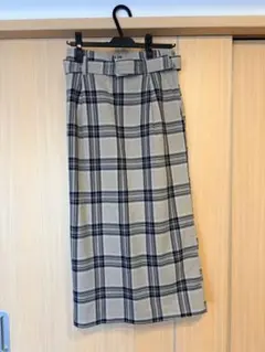 LOWRYS FARM / ベルト付き チェック柄タイトスカート
