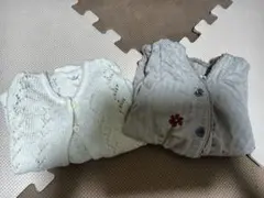 アイボリーとグレーのカーディガンセット