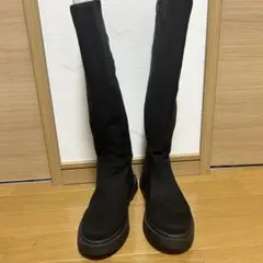 ブラックスエードロングブーツ