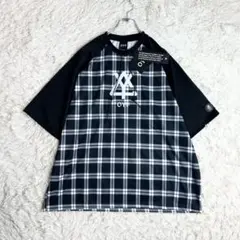 OY 韓国ブランド チェック柄 ロゴ 半袖Tシャツ オーバーサイズ タグ付のサムネイル