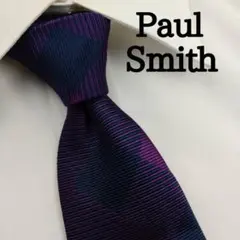 ポールスミス 高級シルクネクタイ チェック柄 パープル