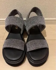 【セスト公式限定】ストレッチフィット軽量厚底ボリュームサンダル　シルバーラメ　M