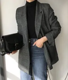 DAY CLOSET グレンチェック　テーラードジャケット L