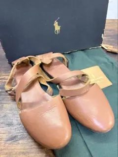 RALPH LAUREN ラルフローレンクロスストラップ サンダル 23cm 茶のサムネイル
