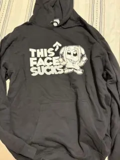 ポプテピピック THIS FACE SUCKS パーカー 黒
