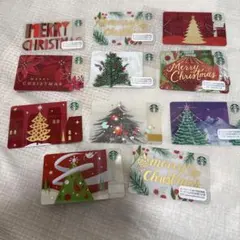 スターバックス クリスマスギフトカード 11枚セット　PIN削りずみのサムネイル