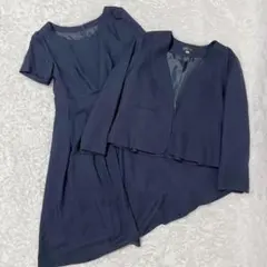 極美品 Add Rouge セットアップ ワンピーススーツ ネイビー フォーマル