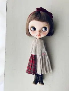 Xmas⋆*ワンピとリボン　生成り　ブライスアウトフィット　ネオブライス