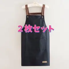 【2枚セット】エプロン 防水 おしゃれ 軽い 軽量 かわいい 可愛い 黒 作業