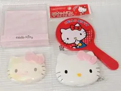 ハローキティ フェイス型ミラー コームセット1989年製レア品　37年前 ハローキティ フェイス型ミラー コームセット1989年製レア品 37年前
