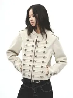 【新品未使用】レトロパンク✨ストリート系ジャケット メタル装飾　ナポレオン