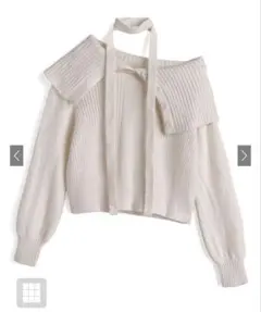 GRL 2Wayタイ付きビッグカラーニットトップス ks198