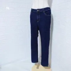 E1-4477　ストレートデニム　ウエストゴム　スキニー　L【エヌドット】