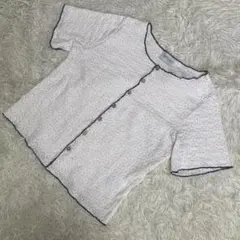 極美品　エミプラス　半袖カーディガン　白　薄手　夏　サマー　Sサイズ相当のサムネイル