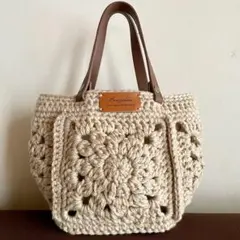 毛糸バッグ　ハンドメイド　ニットバッグ