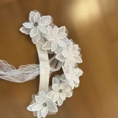 ベビー用 フラワーレース ヘアバンド