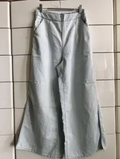 ライトブルー ワイドパンツ イージーパンツ