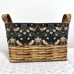 SALE》ハンドメイド 布バスケット ウィリアムモリスデザイン生地