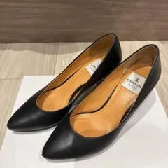 ランバンオンブルー　パンプス　黒　23cm ヒール高6cm