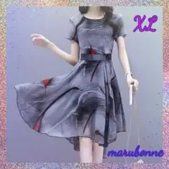 SALE 新品 レディース ワンピース XL フレア エレガント ドレス