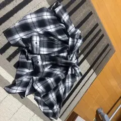 チェック柄 フレアミニスカート ブラックのサムネイル