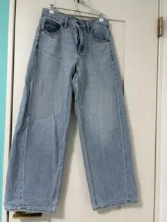 GU ライトブルー ワイドレッグデニム Mサイズ