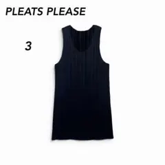 PLEATS PLEASE プリーツ ノースリーブトップス 3 黒 - メルカリ