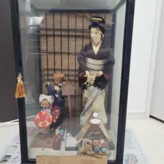市松人形 伝統的和服スタイル ケース付き