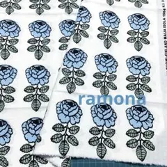 廃番カラー マリメッコ 生地 ヴィヒキルース ホワイトブルー 日本限定