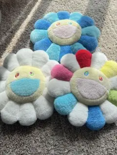 村上隆　お花クッション　ゴールド×シルバー　30㎝　新品未使用 701716004_2.jpg