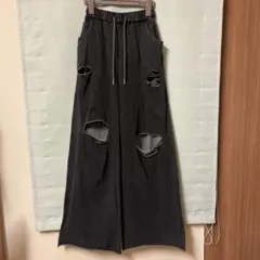 ダメージストレッチワイドパンツ