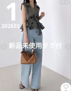 【試着のみタグ付】SNIDEL ストレートデニム ライトブルー　1 KUROKIのサムネイル